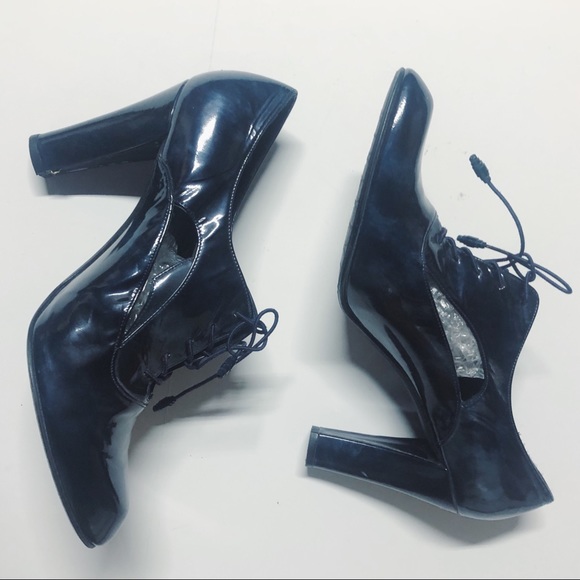 Stuart Weitzman Shoes - Stuart Weitzman Blue Patent Leather Cutout Booties